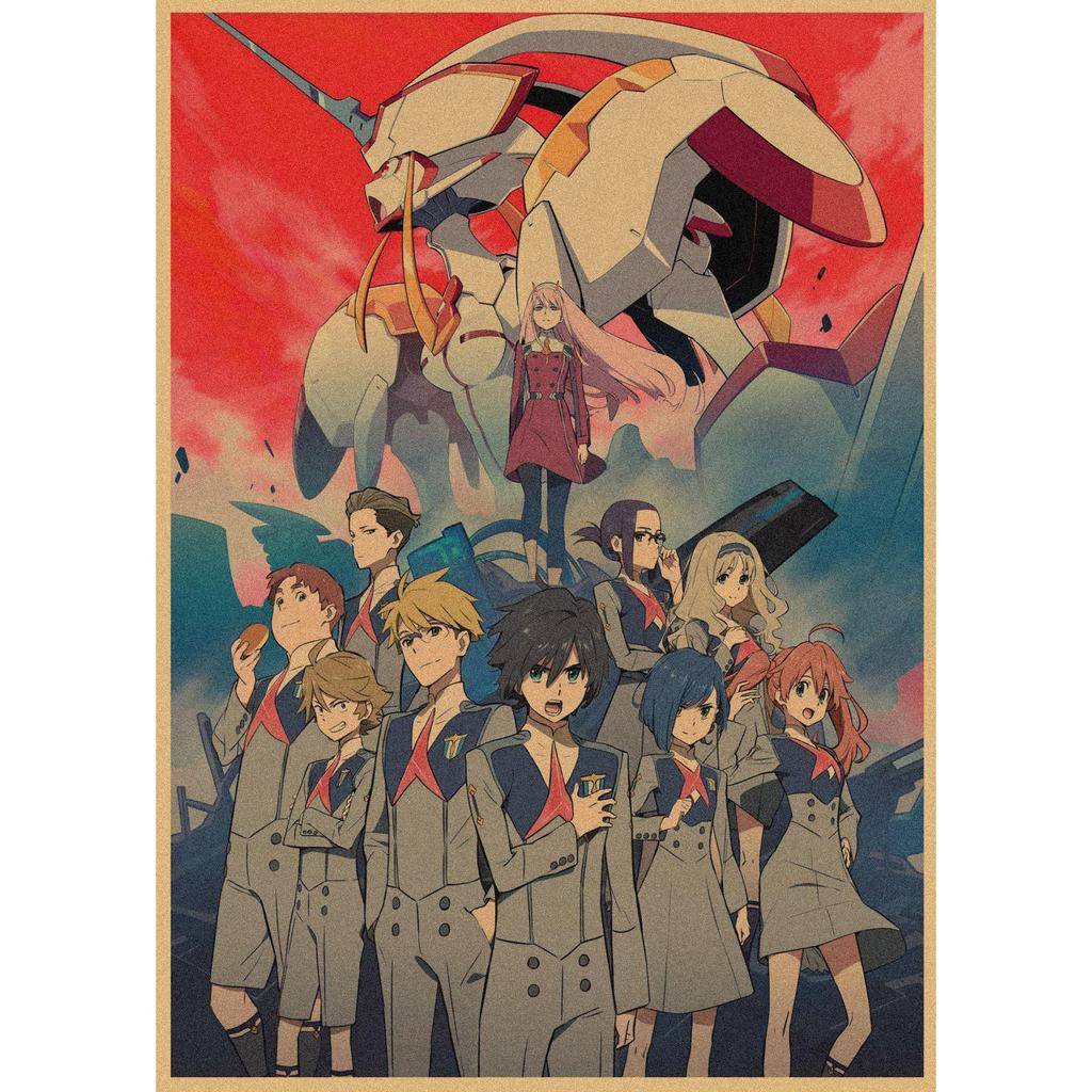 National Team DARLING In the FRANXX Retro Kraft Paper Anime Poster 261 for Wall Decoration