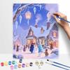 Disney Digital Oil Painting Art Kit Frozen Winter Snow Scene Handmade Coloring Painting Home Decor