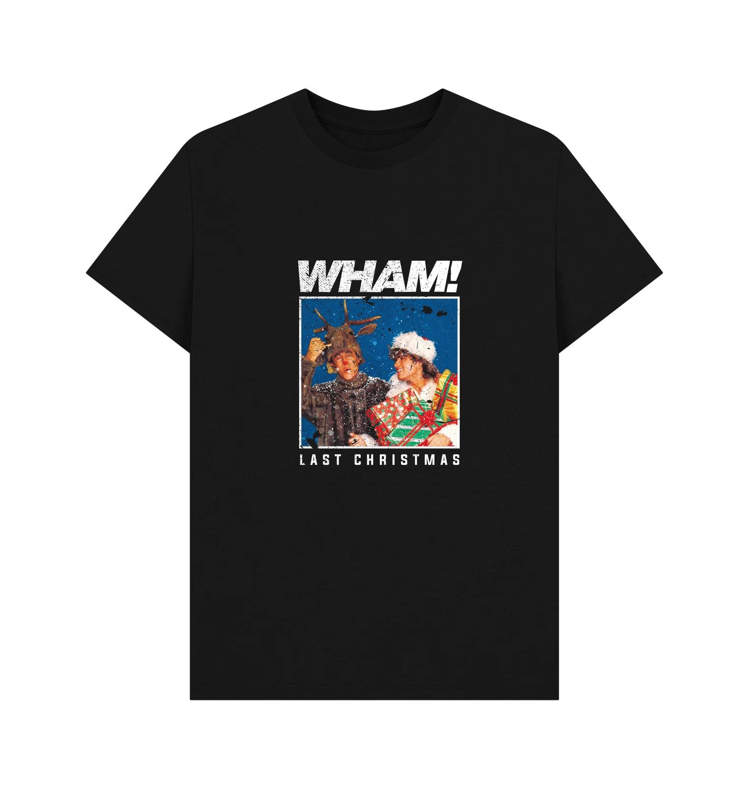 PREMIUM OFFICIAL Wham! Wham Official Last Christmas Graphic Black T-Shirt 2XL