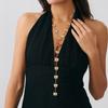 Temperament Fashion Bow Cross Necklace Simple Imitation Pearl Tassel Long Section Collarbone Chain