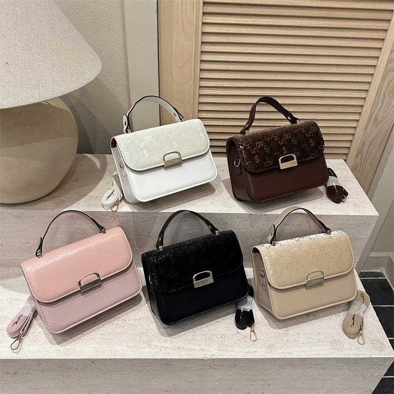 Small-scale Hand-held Small Square Bag Women's Bag, Digital Embossed Shoulder Bag, for Daily Commuting, Cross-body Bag