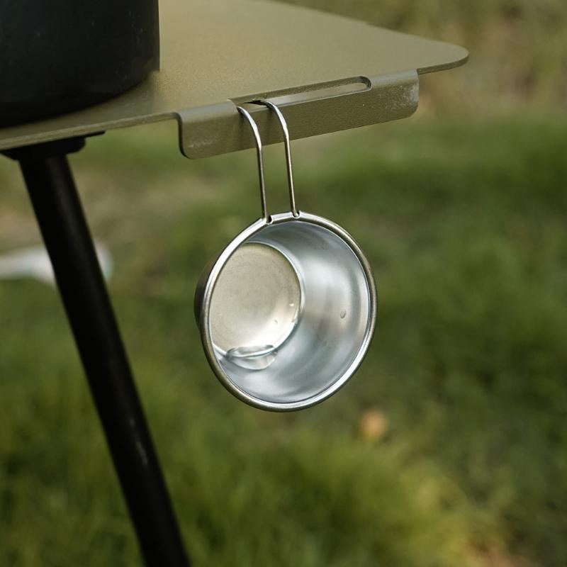 Camping Cookware Multipurpose Stainless Steel Cup with Hook Handle 50ml Capacity For Hiking Backpacking Adventure