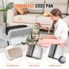 6 in Deep Cat Litter Box Odor-Free Litter Box with Filtering Foot Board