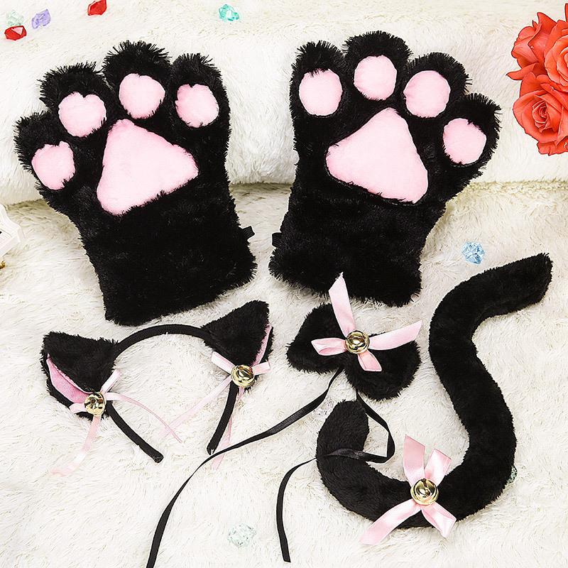 Act cute suit, cat claw gloves, bear claws, maid cat lady cat claw bow tie, animation peripheral cos accessories gloves
