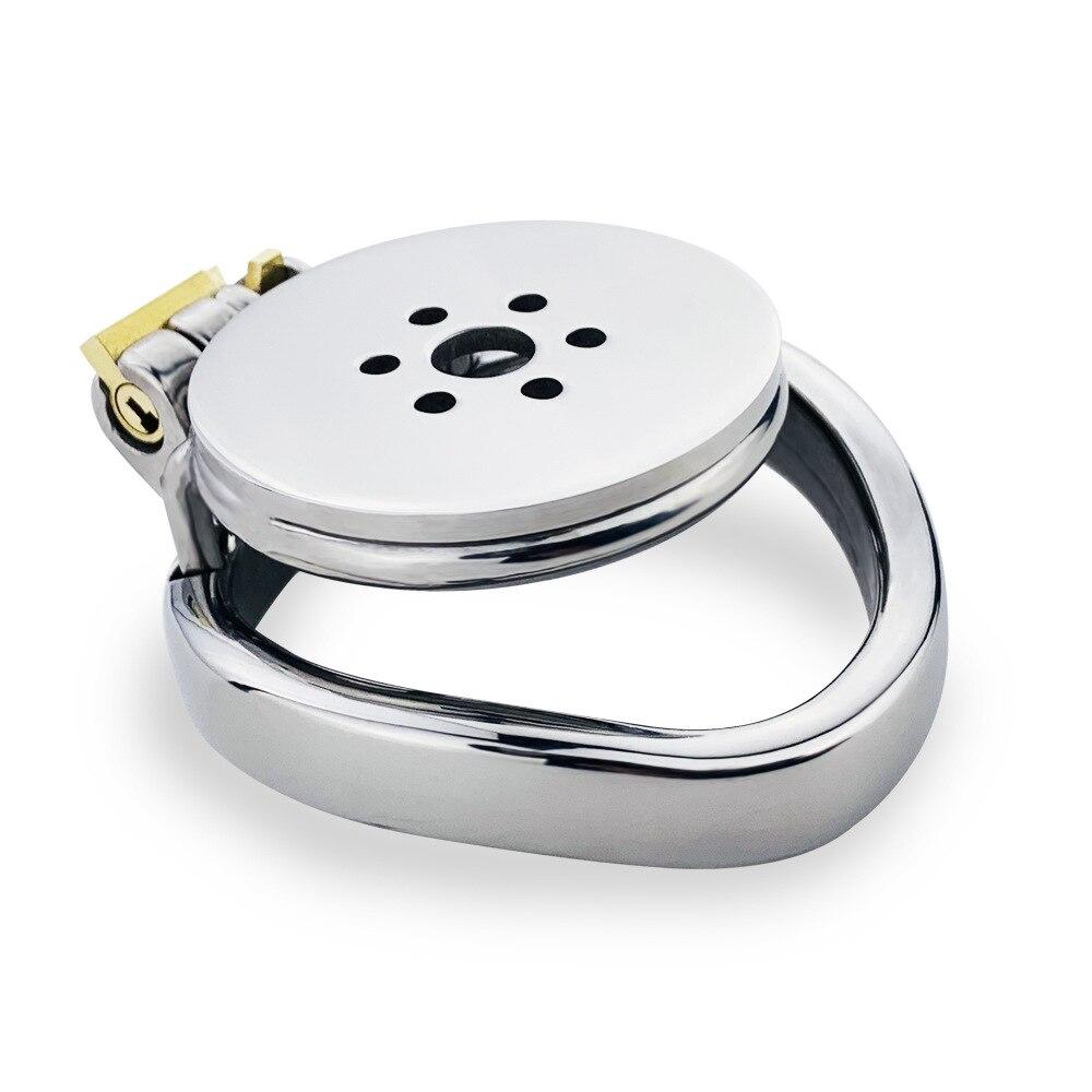 Disc Flat CB Lock Metal Chaste Device Adult Sex Toys Penis Cage Cock Ring Slave Urethral Chastity BDSM