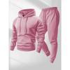 250g Men's Trendy Sports Hoodie & Sweatpants Set - Plain Color