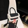 Mini Lammwolle Spleiß Umhängetasche Mode Koreanisch Faux Wildleder Tragbare Kleine Quadratische Tasche Herbst Winter Damen Neue Textur Handtasche