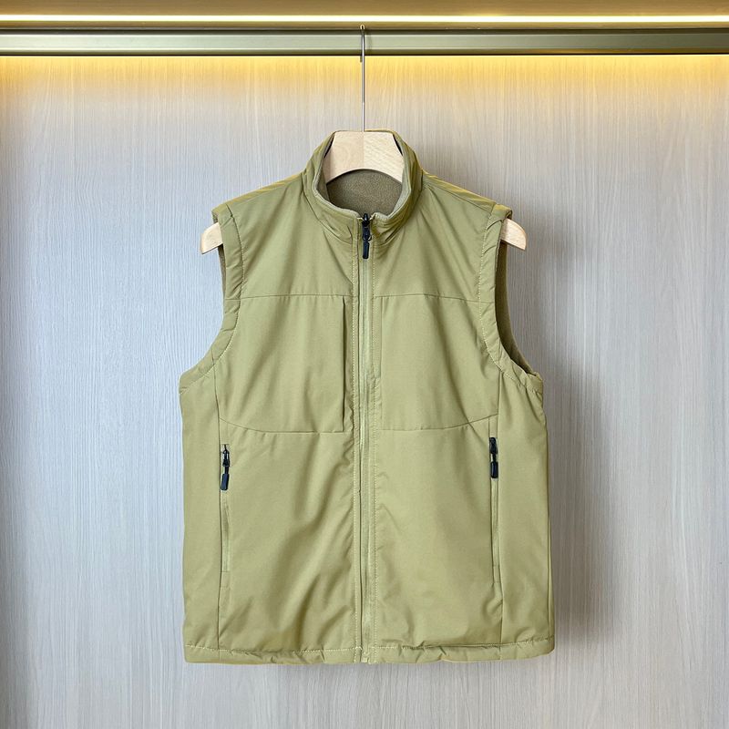 Original Foreign Trade Surplus Autumn and Winter Reversible Men's Thickened Windproof Fleece Warm Vest Jacket