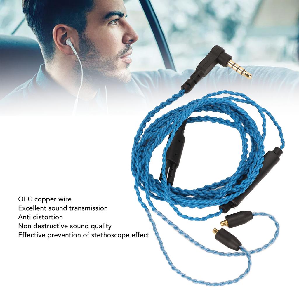 Replacement Headphone Cable OFC   Earphone Cable with Mic Compatible for SE215 SE315 SE535 SE846