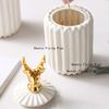 1pc Ceramic Toothpick Jar Cotton Swab Container Elk, Bird, Starfish Toothpick Jar Key Storage Box with Lid Household Goods