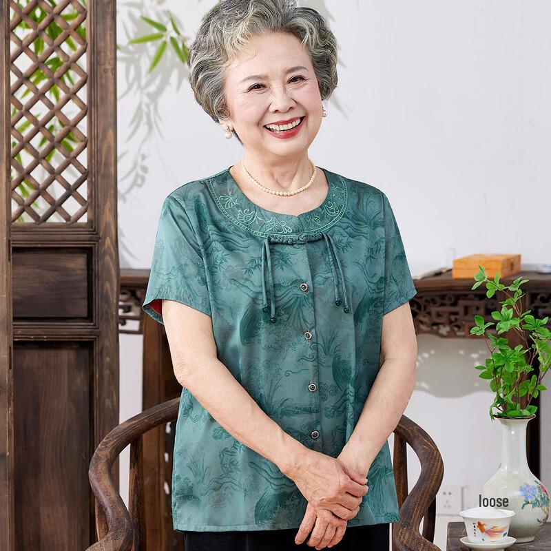 YUZHAOLIN New Chinese Style Elegant Short Sleeve Shirt