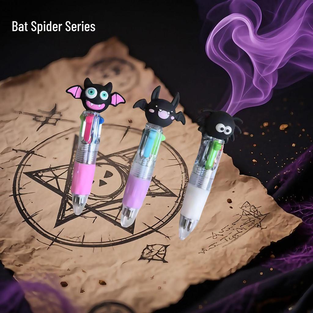 Cartoon Multi-Color Ballpoint Pen - Cute 4-Color Portable Pen for Student Journaling and Gifts