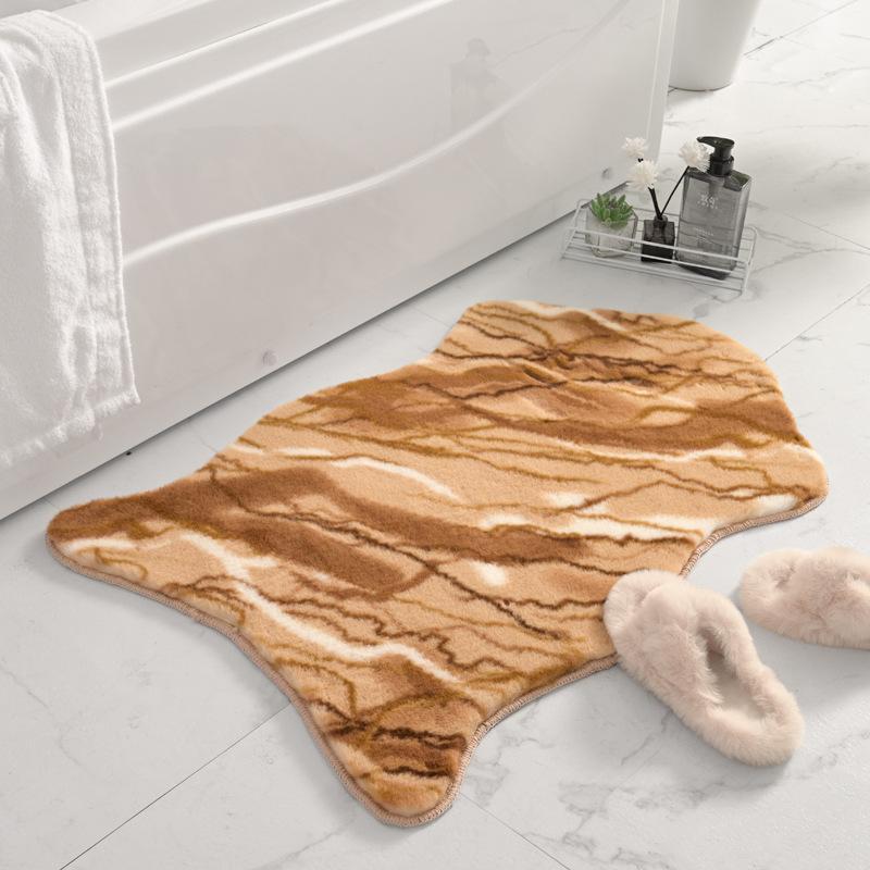 Nep Konijnenbont Slaapkamerkleed Badkamermat Deurmat Pluizig Kinderkamer Nachtkastje Woonkamer Vloerkleed Vloermat Esthetisch Huisdecoratie 60x90cm bruin