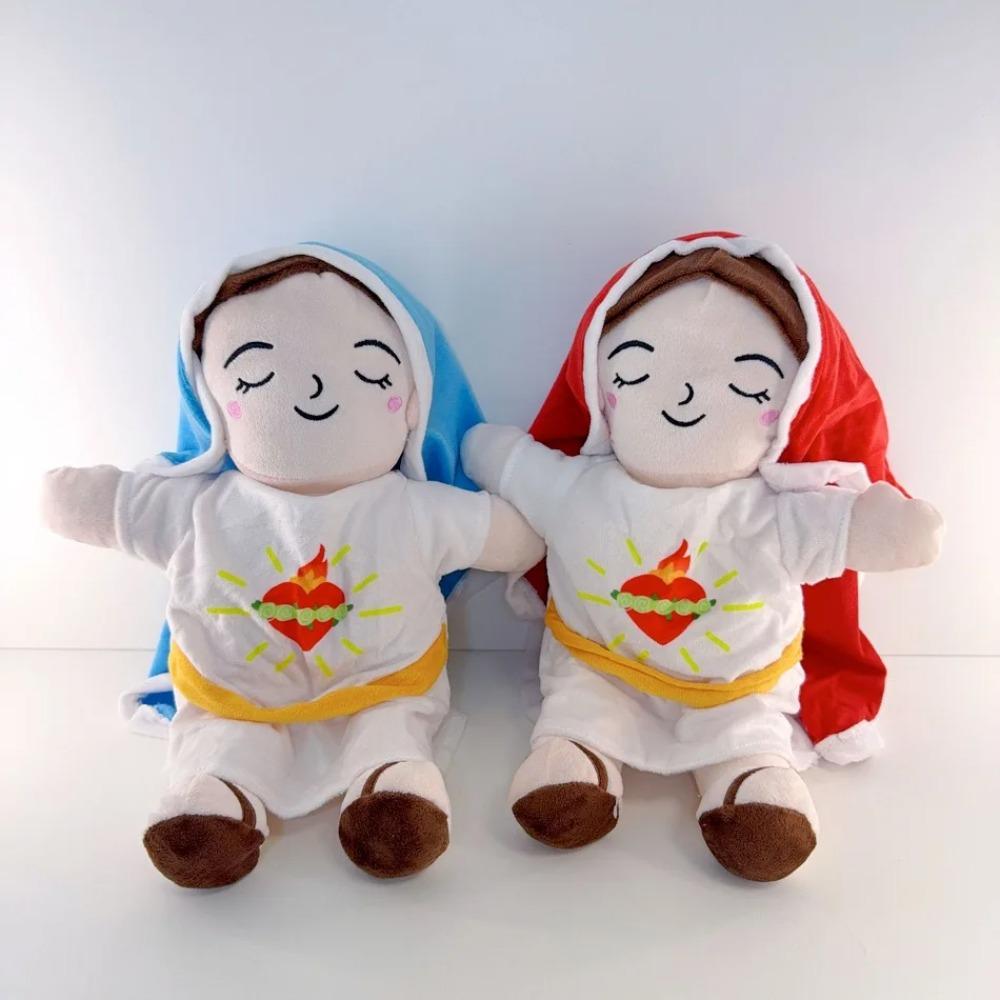 Hot Maria Children Music Soothing Breathing Doll Jesus Plush Toys Kids Sleep Companion Toy Sound and Light Dolls Christmas Gifts