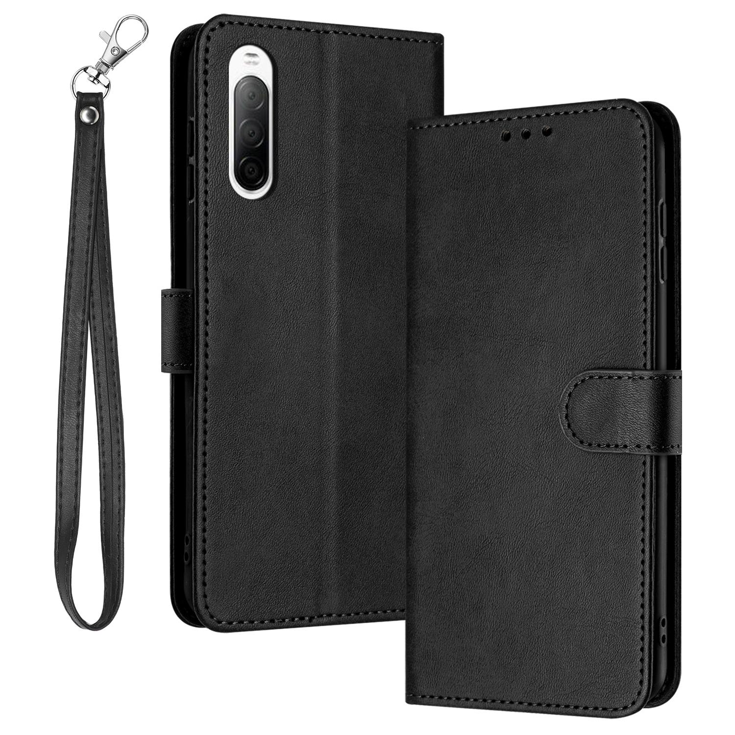 

PU Leather Phone Case for Sony Xperia 10 IV 5G Mobile Phone Cover Wholesale Phone Stand Shell Black