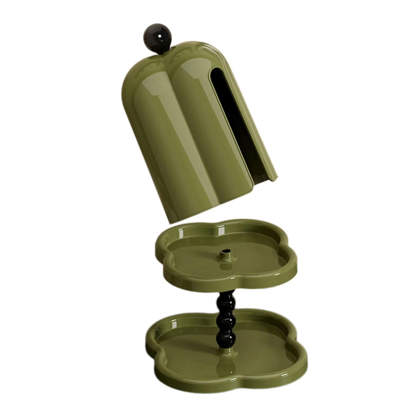 

Multipurpose Tissue Box Organizers with Drawer High Temperature Treated Napkin Holder for Bathroom and Home Use зелёный