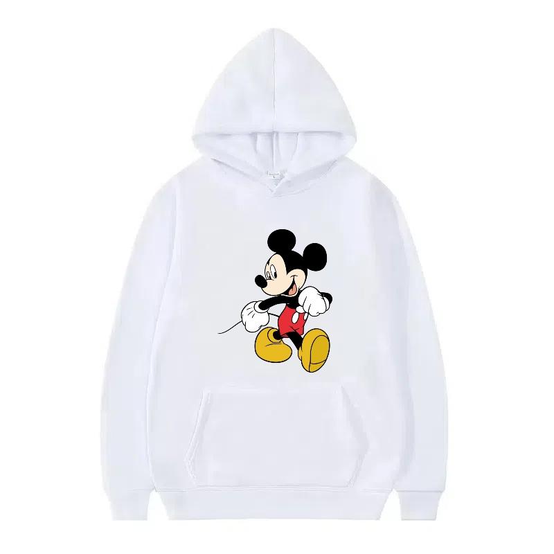 Disney Mickey Mouse Pattern Woman Streetwear Loose Black Winter Tops Clothes Pullovers Ladies Cheap Y2k Hoodies Men Sweatshirts