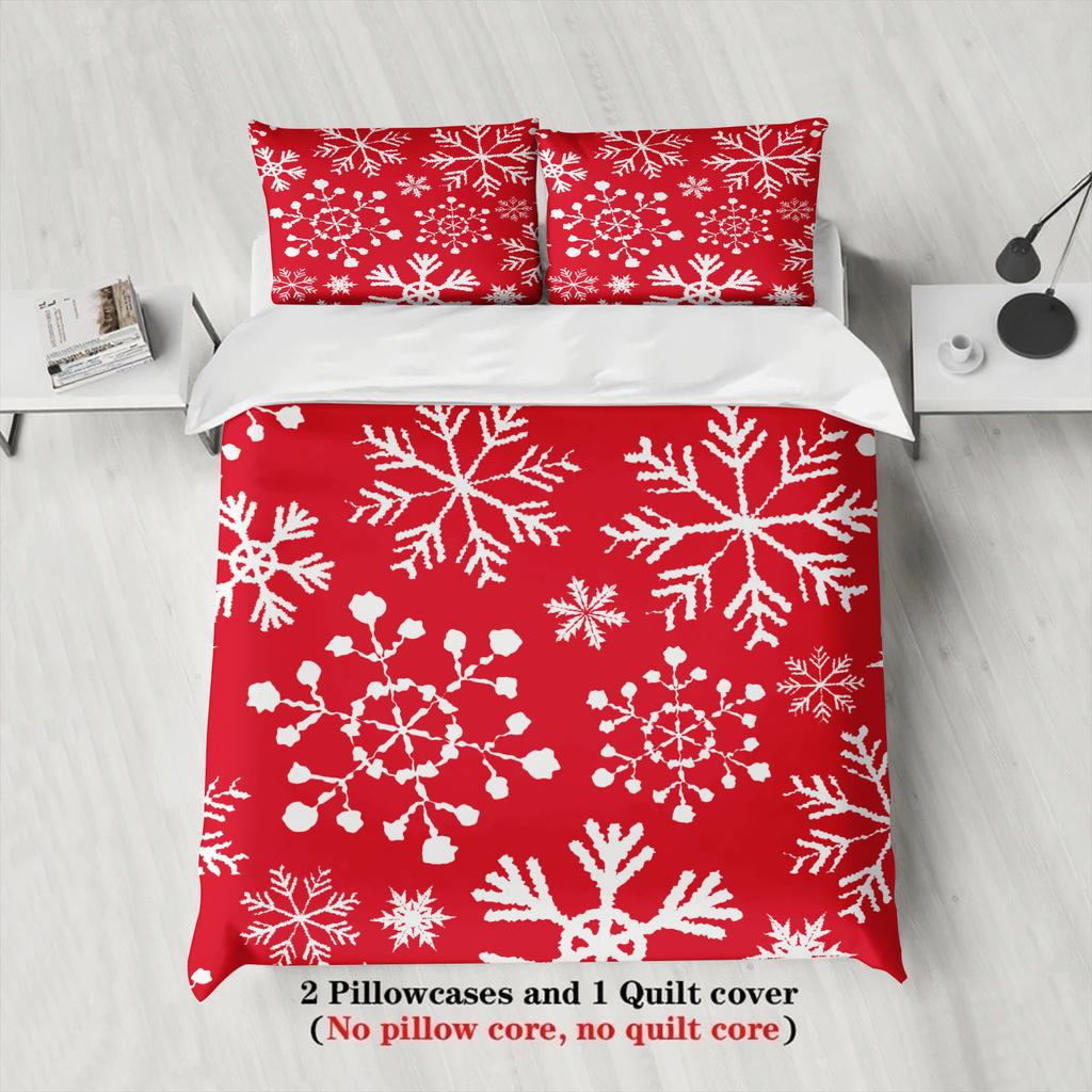 Christmas Bedding Set Soft Polyester Duvet Cover Set Quilt Cover With Pillowcase For Bedroom Decor Birthday Gift Christmas Gifts