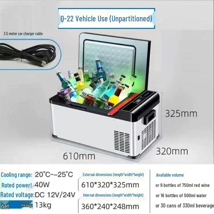 Zhihang Dual-Use Car & Home Refrigerator-Freezer, 12V for Cars, 24V for Trucks