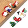 2pcs Christmas Lampwork Beads Cute Santa Claus Snowman Glass Loose Beads For Jewelry Making DIY Bracelets Necklace Accessories
