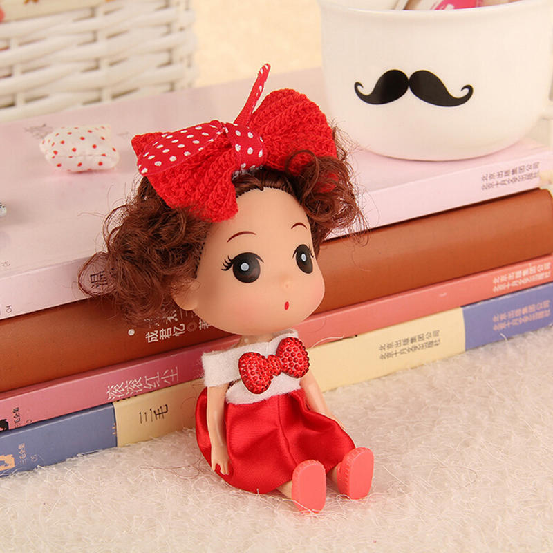 1/6PC Soft Baby Stuffed Toy keyring Cute PVC Toy Kid Plush Dolls keychain Mini Plush Animals key chain baby For girls women Gift