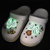 Luminous Letter Series Clog Charms: PVC Soft Rubber Shoe Flowers and Buckles