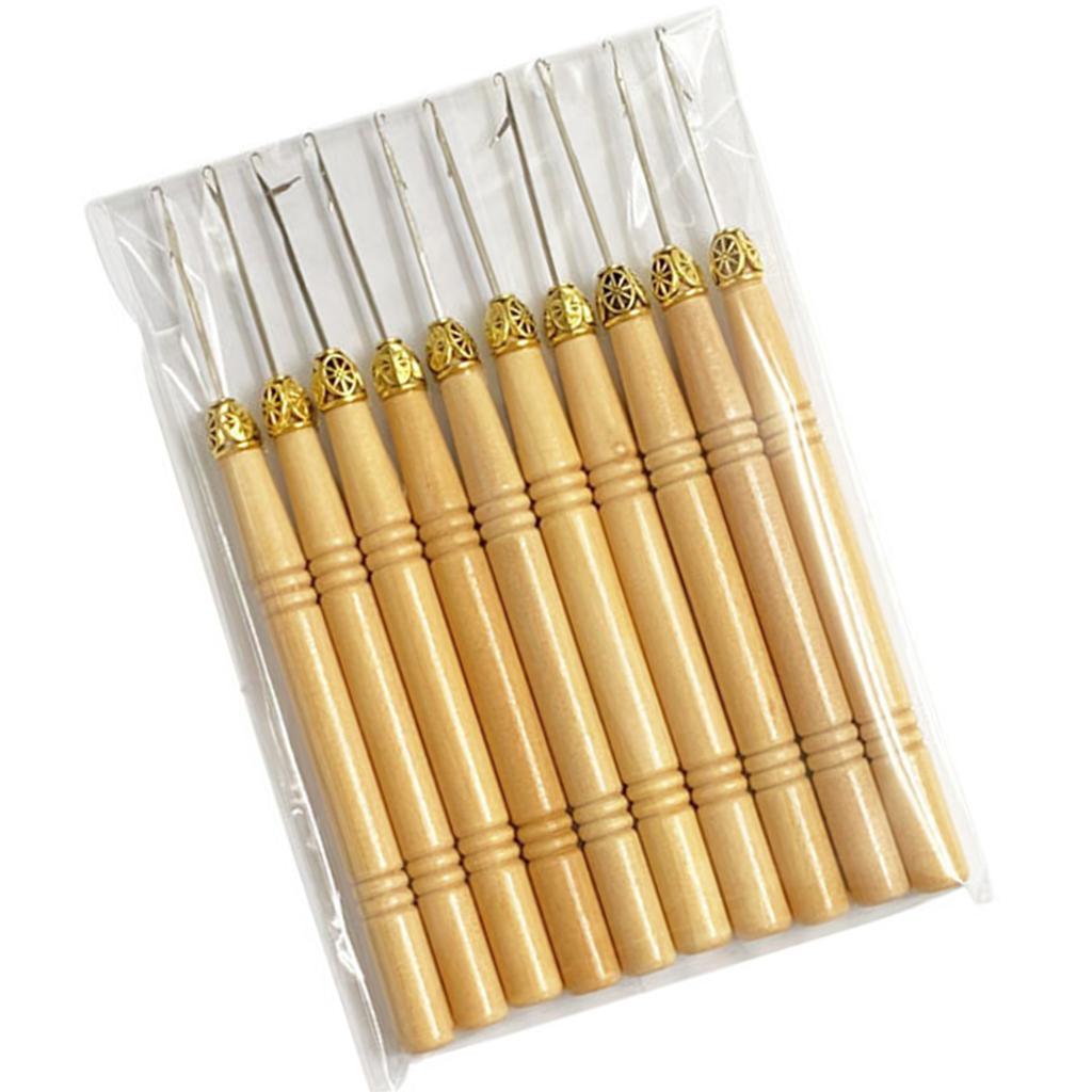 10 Pcs Pulling Needle Loop Needle for Hair Extensions Threader Bead Device Tool Hair Extension Tool Crochet Hooks