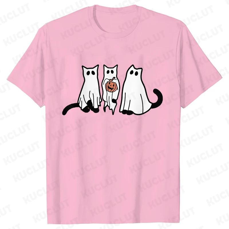 Fashion Halloween Party Tee Shirt Women Clothing Harajuku Designer Cat Pumpkin Halloween Graphic Y2k Tops Short Sleeve Tshirt