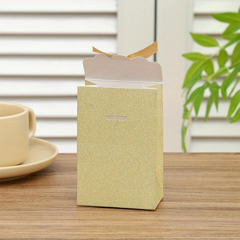 12 buc pungi de carton albe cu flip, pungi de ambalare pentru cadouri, colorate în culorile bomboanelor, pungi de ambalare pentru deserturi în formă de arc, pungi de bomboane