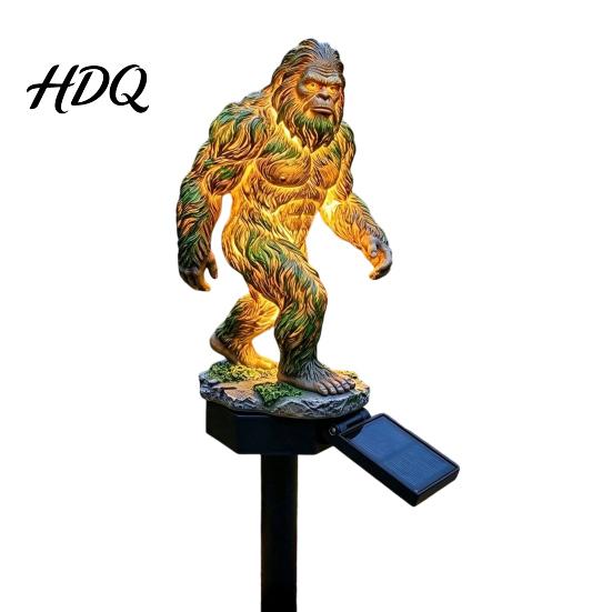 Outdoor Solar Sculpture Lamp Dragon Gorilla Garden Statue Light Gothic Medieval Resin Lantern Sculpture Decoration Fantasy Decor for Yard