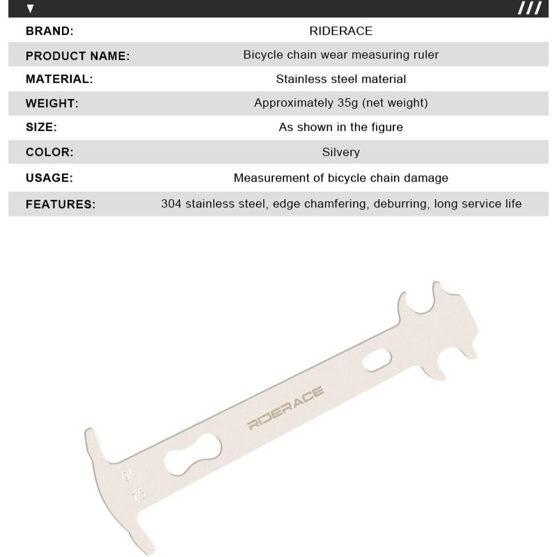 Instrument Indicator Uzură Lanț Bicicletă Oțel Inoxidabil Lanțuri Bicicletă Rutieră Ecartament Măsurare Riglă Înlocuire Lanț Instrument de Reparare MTB