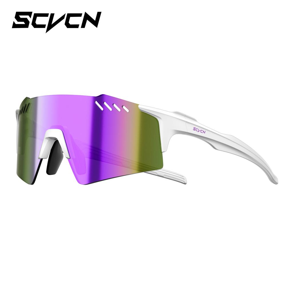 SCVCN Photochromic Hiking Eyewear Fashion Rimless Cycling Glasss Sports Running Sunglasses for Men Goggles Mtb Bicycle 1 Lens
