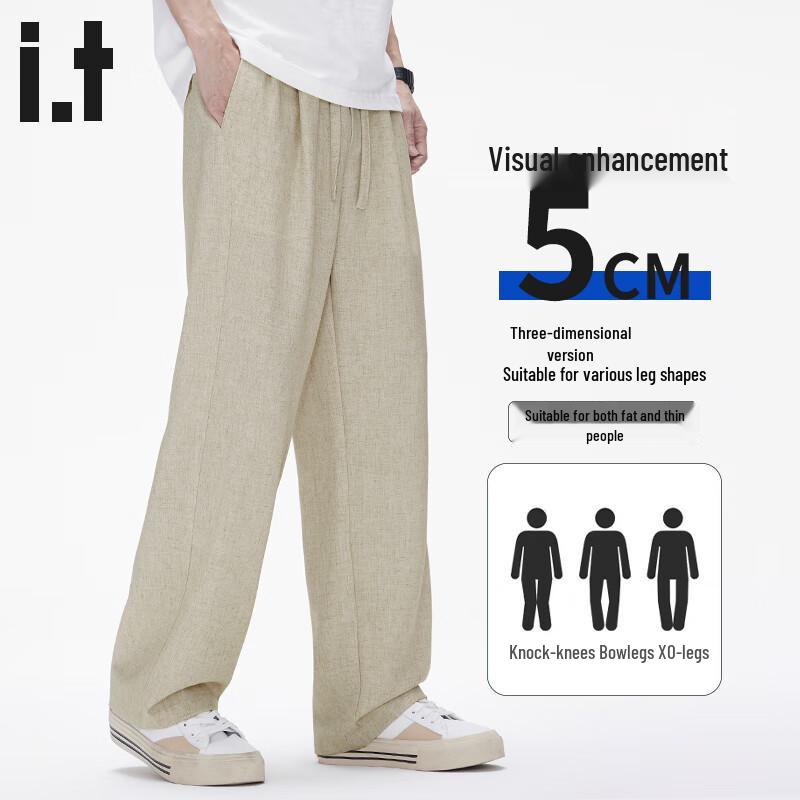 Men's :CHOCOOLATEit Linen Blend Ice Silk Straight-Leg Casual Pants