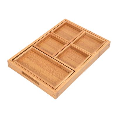1Set Snack Storage Tray Wooden Divided Serving Tray for Fruit Dessert Nuts Appetizer Party Coffee Table Home Kitchen Decorative