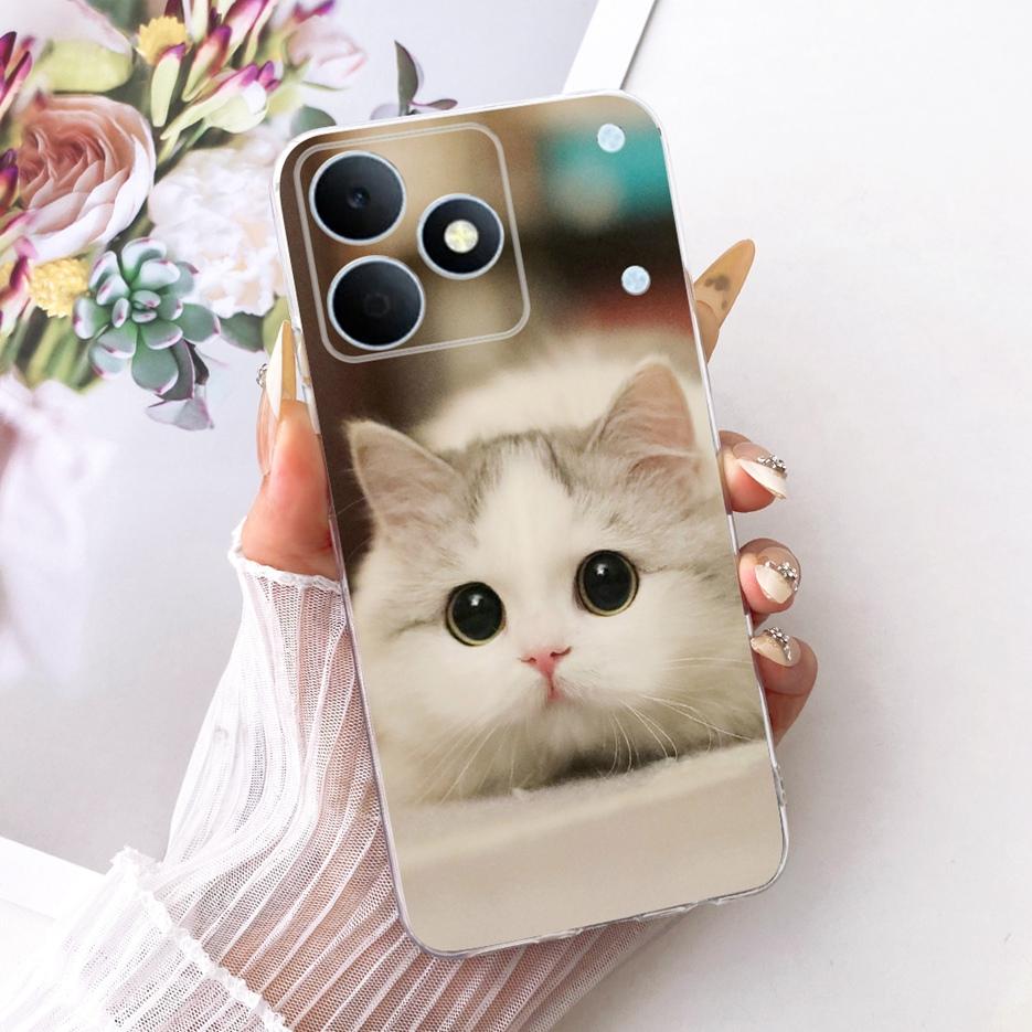 For Realme Note 80 4G Case RMX5388 Cute Cat Flowers Painted Cover Soft Silicone Case For Realme Note 80 Note80 Back Cover Fundas