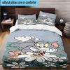 3PCS Cat And Mouse In Flowers 3pcs Bedding,Including 3PCS Duvet Cover And 2pcs Pillowcases Perfect for Christmas,Ideal for Bedroom, Dormitory