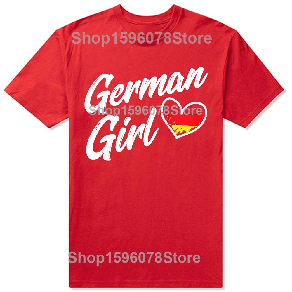 Funny Germany Funny Deutschland Flag German Girl Tshirts Men Womens Fashion Casual Tshirt 100 Cotton Loose Oversized T Shirt