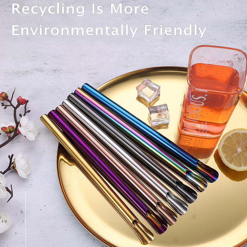 Stainless Steel Color Straw Frappuccino Drink Smoothie Straw Magic Color (Smoothie Tube)