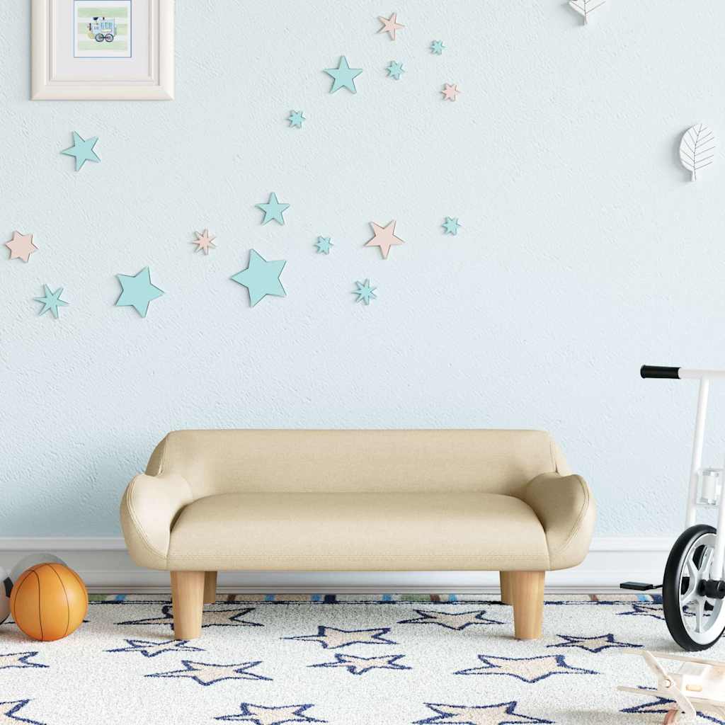 Kids Sofa Cream 70x40x24 cm Fabric