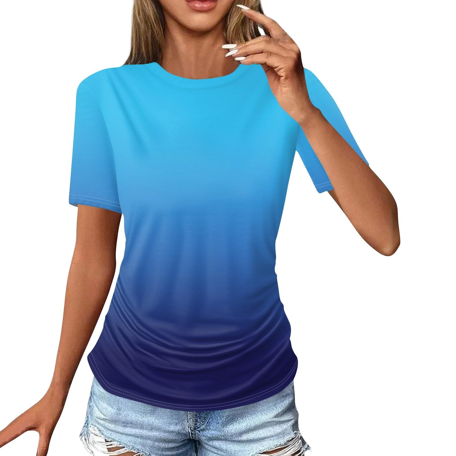 

Женские футболки, модные повседневные топы с круглым вырезом и коротким рукавом, туника с принтом XXXL