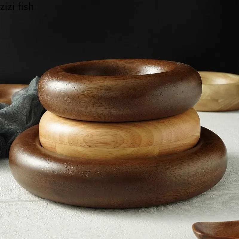 Einfacher Kreativer Massivholz Dim Sum Teller Dessertschale Brotteller Restaurant Molekulare Küche Präsentierteller Spezialgeschirr