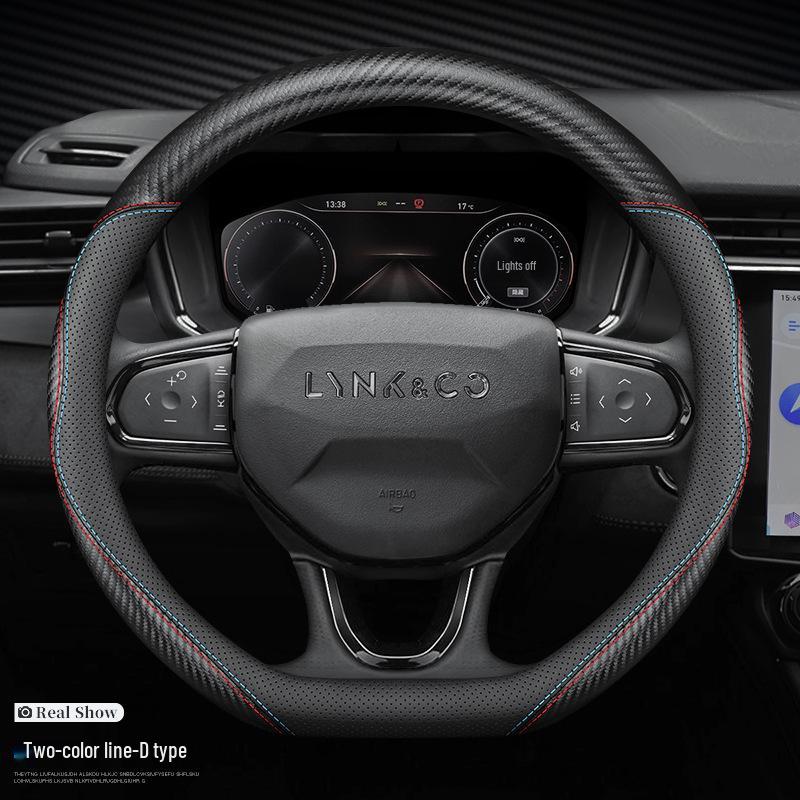 Lynk & Co Genuine Leather Steering Wheel Cover for Models 01, 02, 03, 03+, 05, 06, 09 - New Energy Vehicles