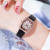 Retro Wine Barrel Women'S Watch Light Luxury Diamond-Encrusted High-End Belt Watch Women'S Waterproof Quartz Watch