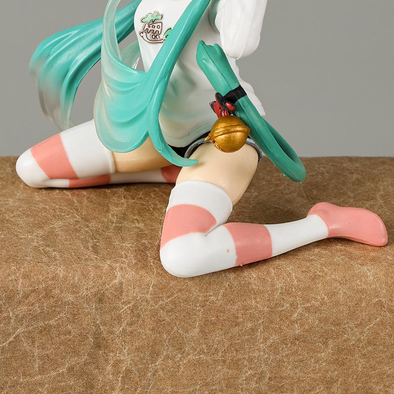 Kawaii Hatsune Miku Anime Figure Toys 11cm Neko T-Shirt Ver. PVC Action Figurine Cute Cartoon Desk Decoration Model Dolls Gifts
