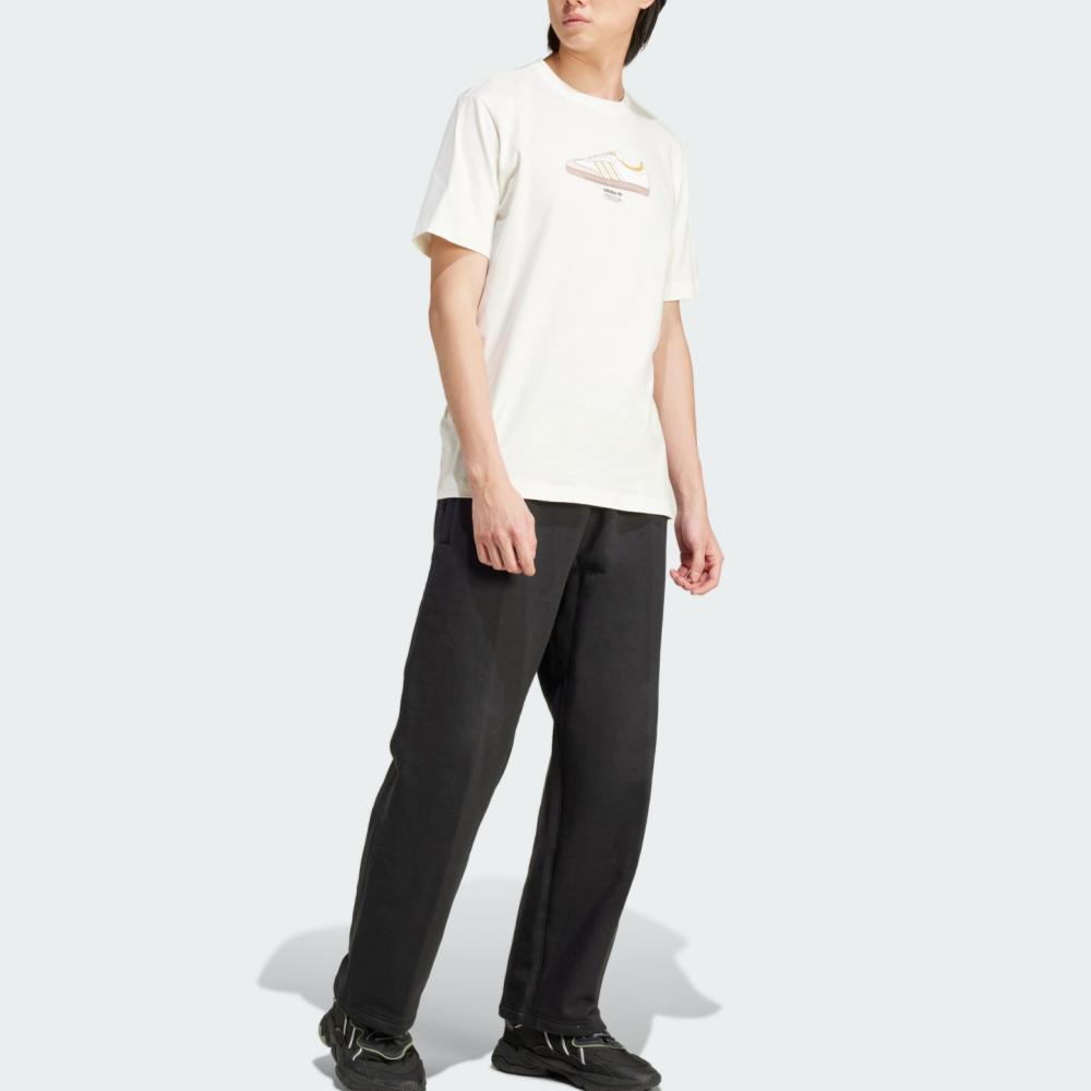 Adidas Originale Ts Sport 3 Rundhals Bedrucktes Lässiges Kurzarm-T-Shirt Herren Tops Beige IZ2573