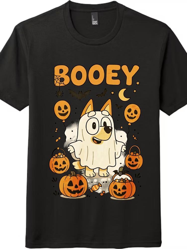 

Halloween Funny Ghost Bingo Printed Tee,Casual Short -Sleeved in Black and White 3XL