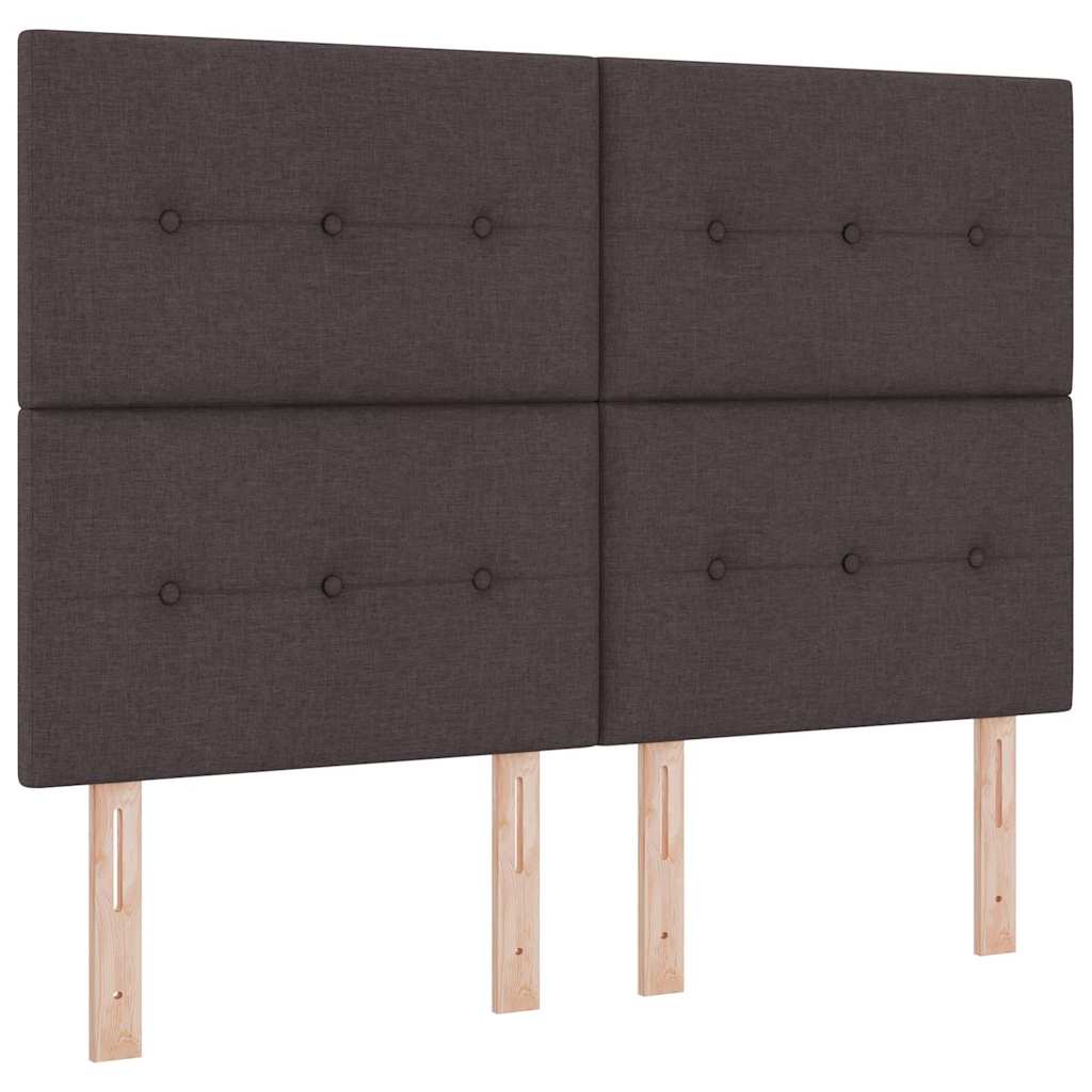 Box Spring Bed with Mattress Dark Brown 140 x 190 cm Fabric