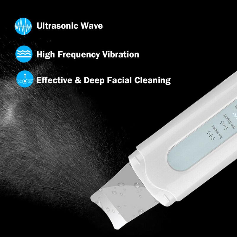 Buy PDTO Facial Ultrasonic Skin Scrubber Spatula Face Extractor Peeling