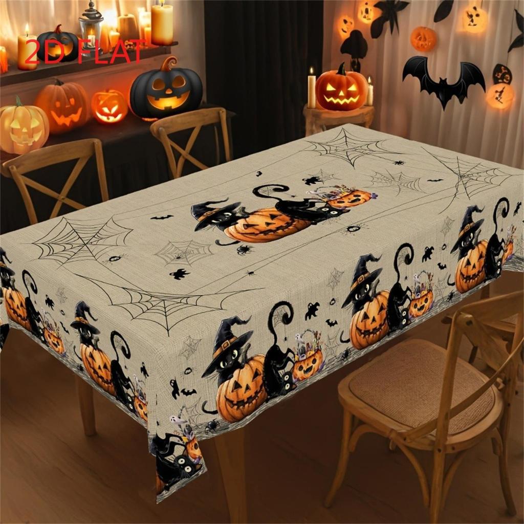 Tablecloth 1 piece, 2d flat, suitable for home Halloween parties and small themed gatheringszyc