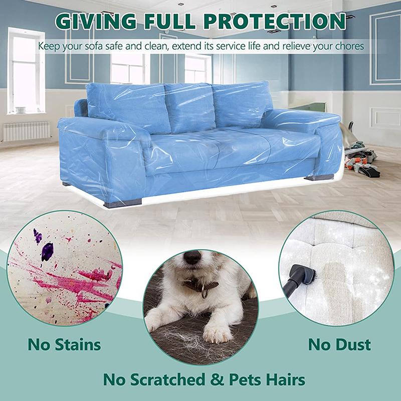 Funda de Sofá Plástico para Mascotas Transparente Protector Anti-arañazos Gato Funda Impermeable para Sofá Para Protección Contra Arañazos de Perro Gato